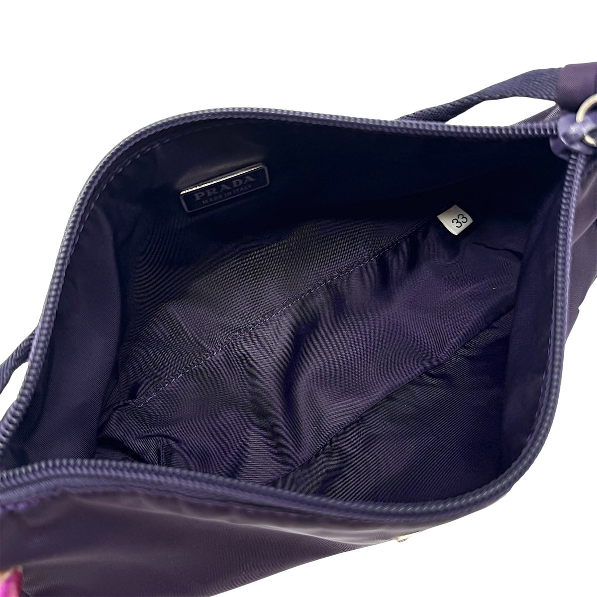 Prada Dark Purple Nylon Pochette Bag