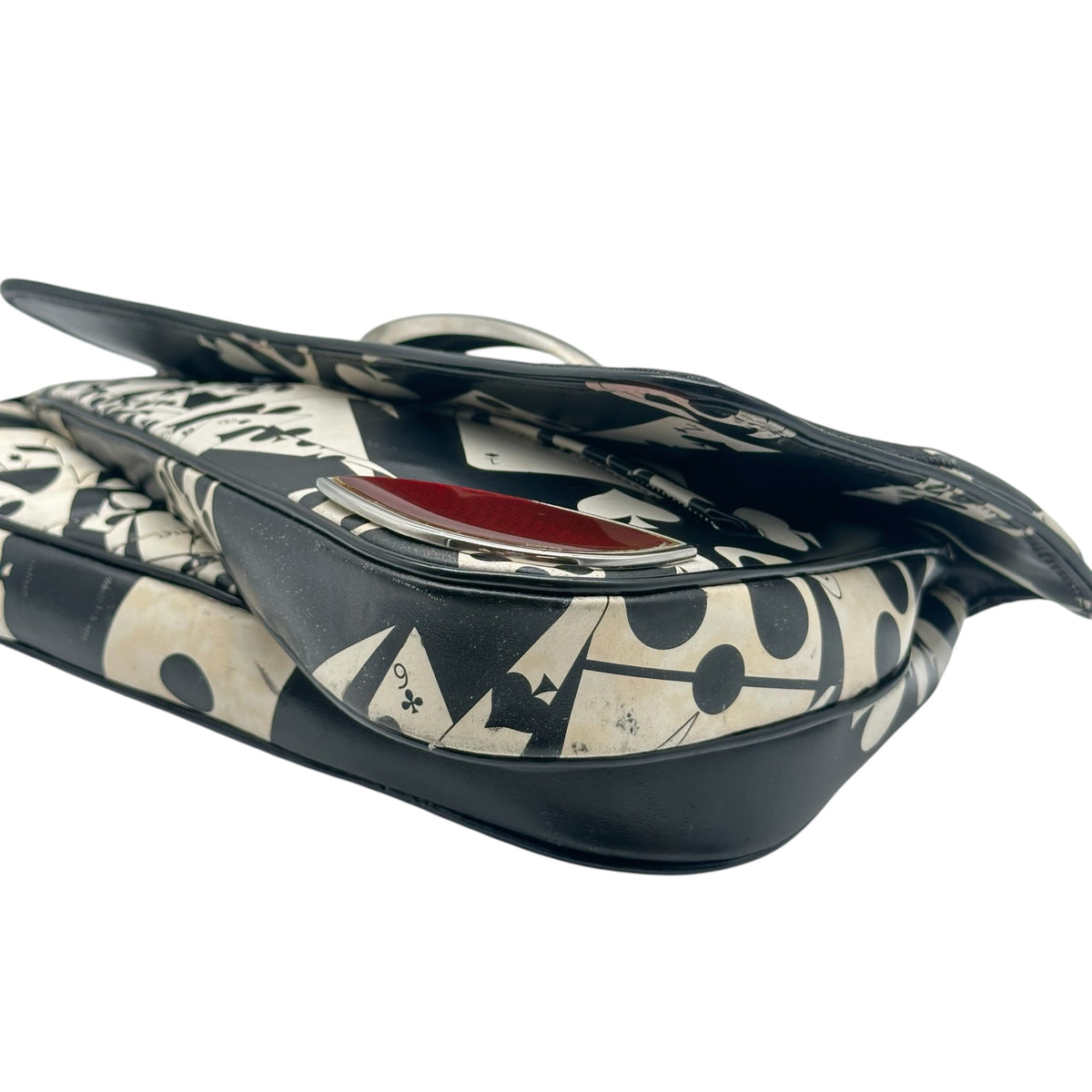 Christian Dior Black Playing Card Print Shoulder Bag