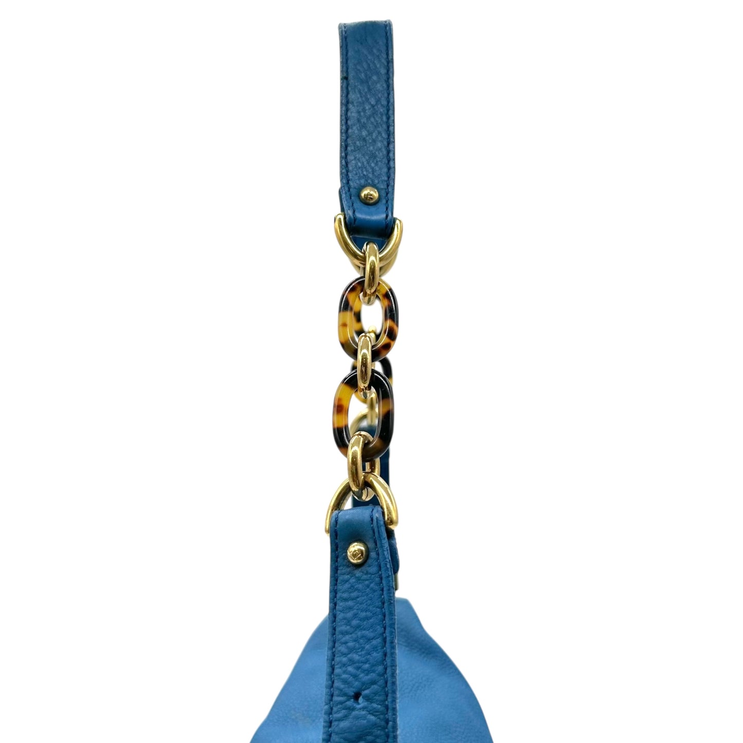 Fendi Blue Leather Large Mama Baguette Bag