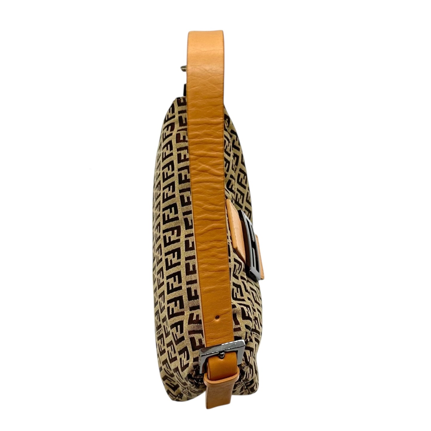 Fendi Tan Zucchio Fold-Over Baguette Bag