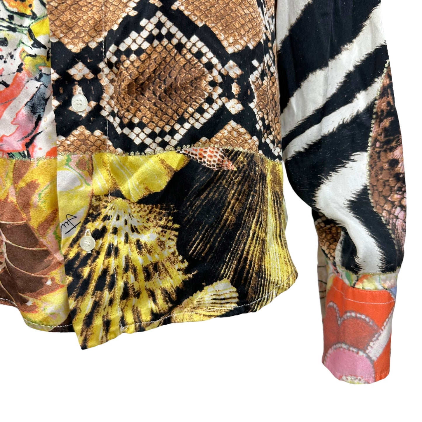 Just Cavalli by Roberto Cavalli Silk Patchwork Printed Blouse