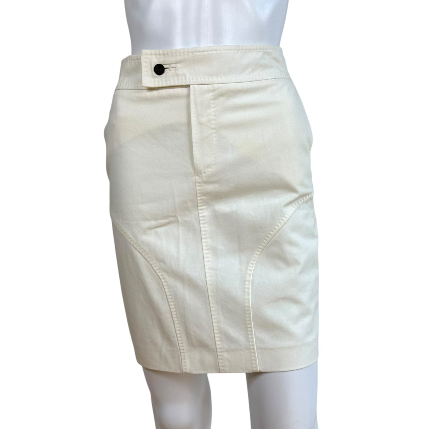 Gucci by Tom Ford S/S 2002 White Denim Jacket & Midi Skirt Set