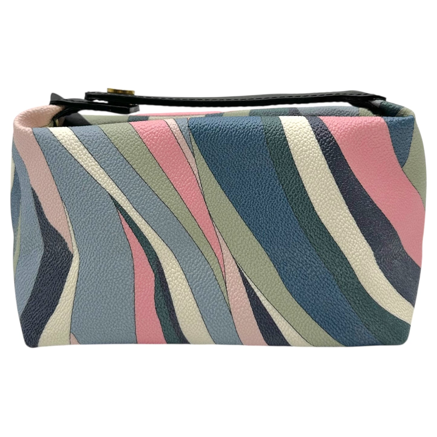 Emilio Pucci Pink & Gray Printed Coated Canvas Pochette Bag
