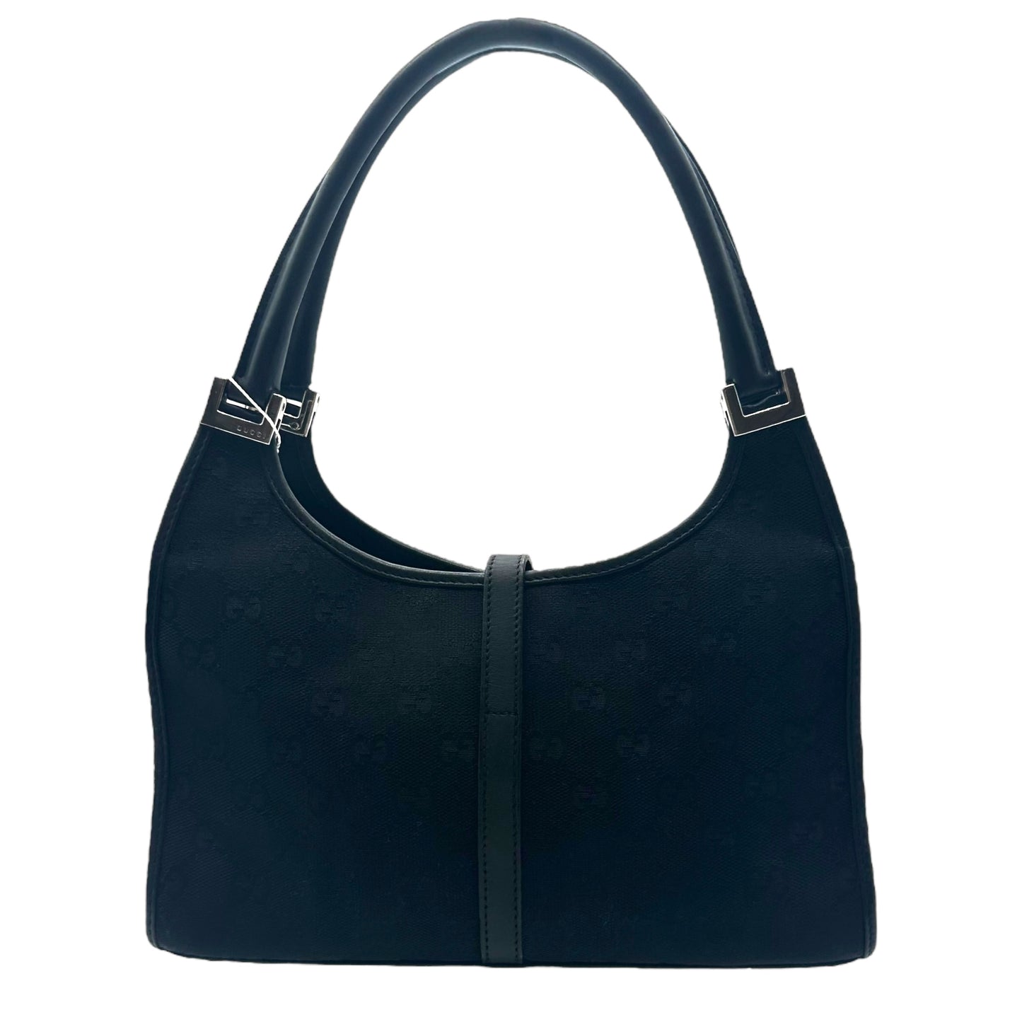 Gucci Black & Silver Monogram Canvas Mini Jackie Bag