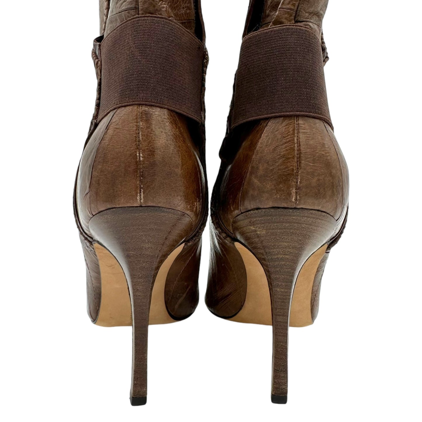 Manolo Blahnik Brown Pointed Toe Booties