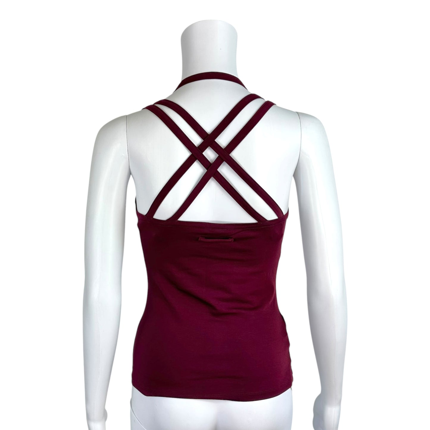 Jean Paul Gaultier Burgundy Yellow Fresco Print Halterneck Tank