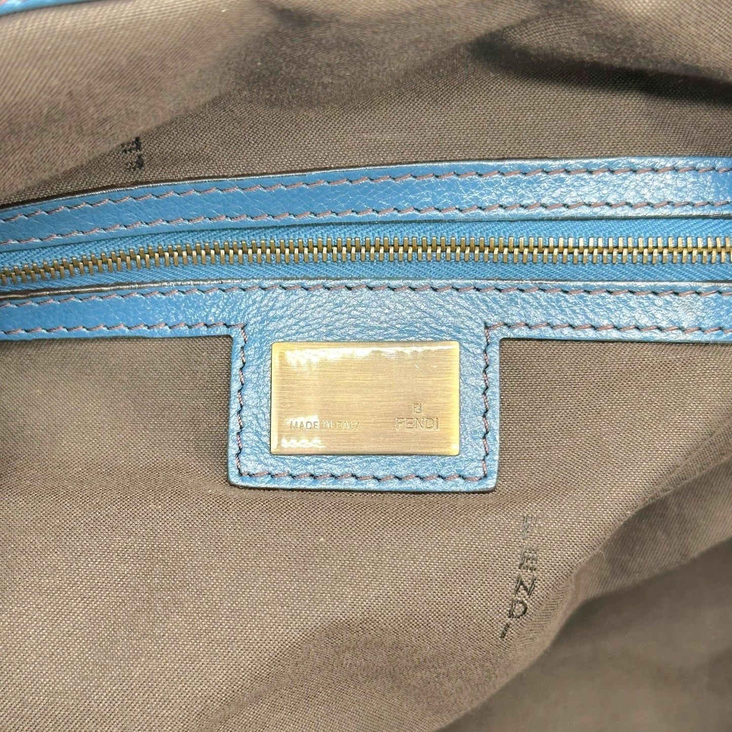 Fendi Blue Leather Borsa Hobo Doctors Bag