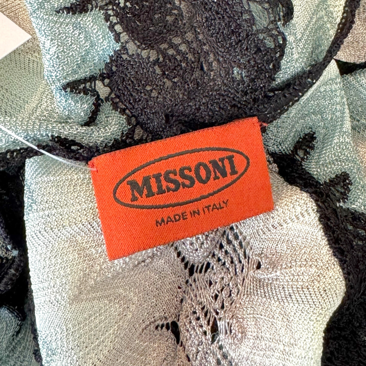 Missoni Turquoise Black & Gray Chevron Knit Longsleeve Midi Dress