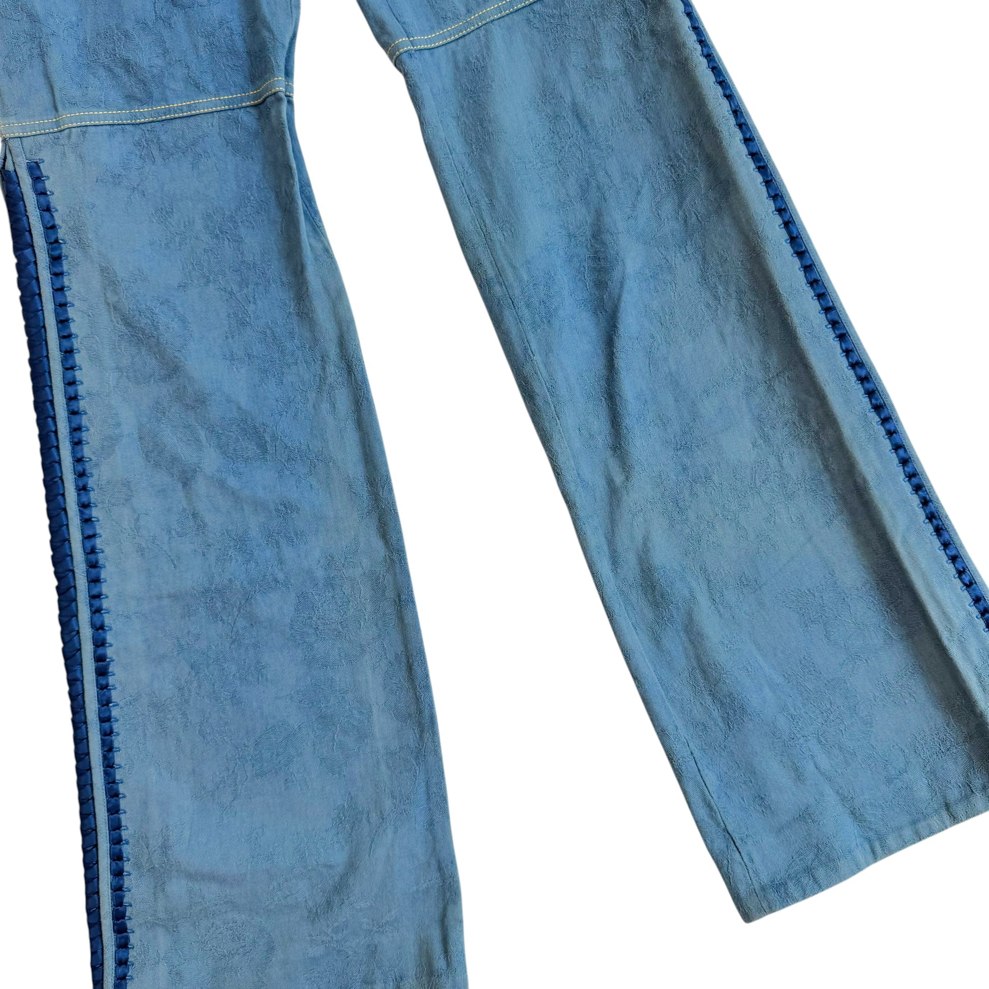 John Galliano Blue Lace Up Side Flare Jeans