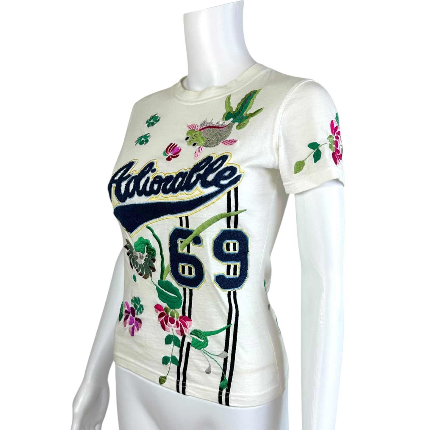 Christian Dior Embroidered T-Shirt White Crew Neck