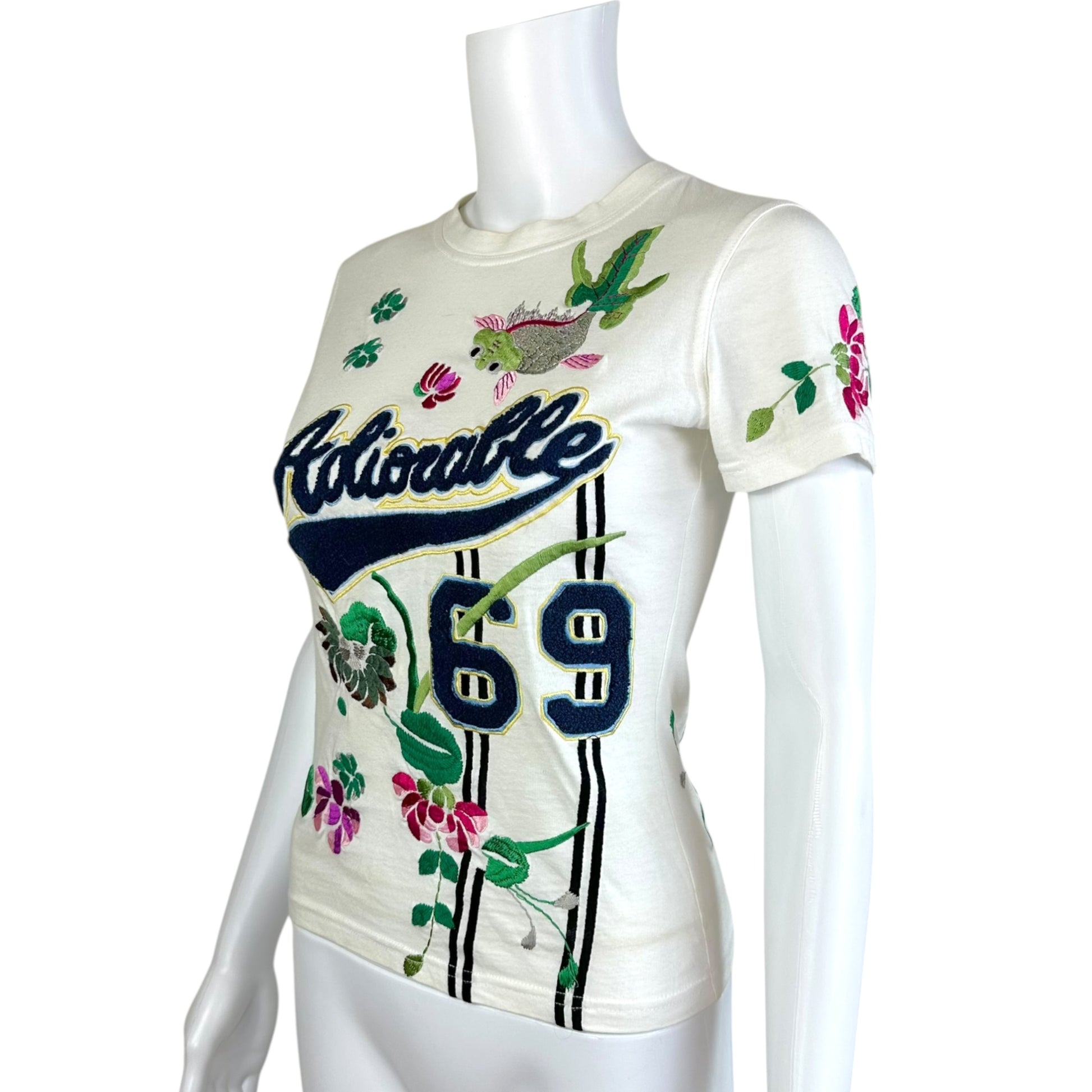 Christian Dior Embroidered T-Shirt White Crew Neck