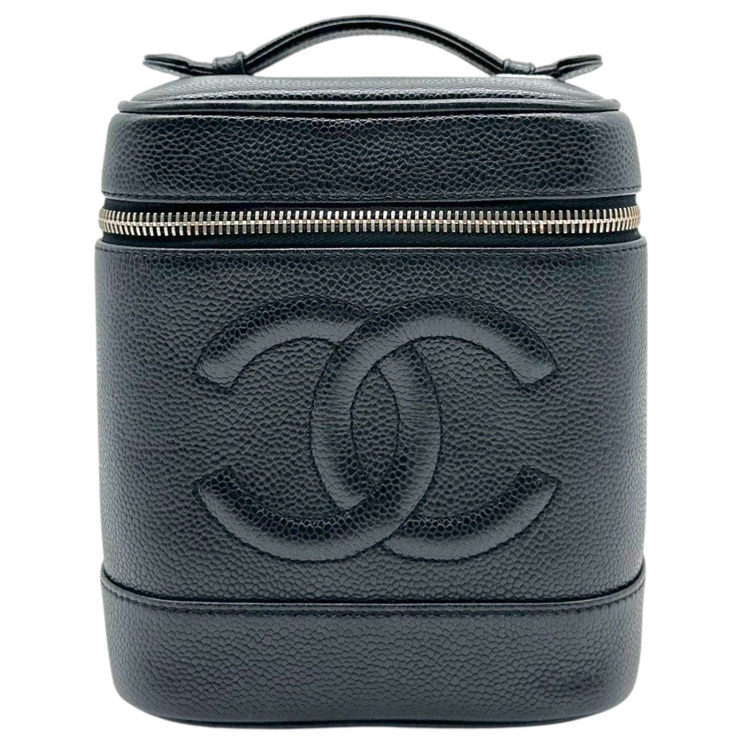 Chanel Black Caviar Leather Vanity Bag