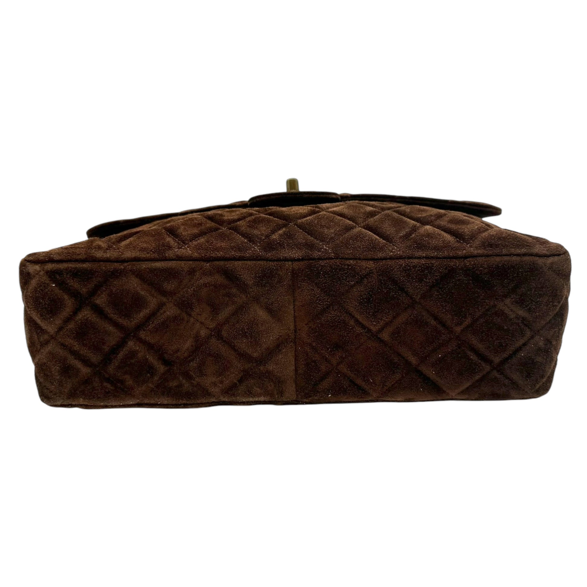 Chanel Brown Suede Medium Flap Shoulder Bag - Outfit Repeater