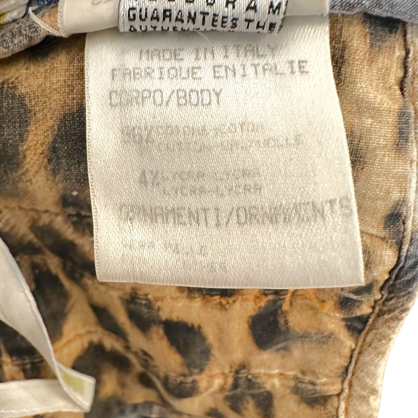 Roberto Cavalli F/W 2002 Denim Midi Skirt w/ Floral Leather Appliques