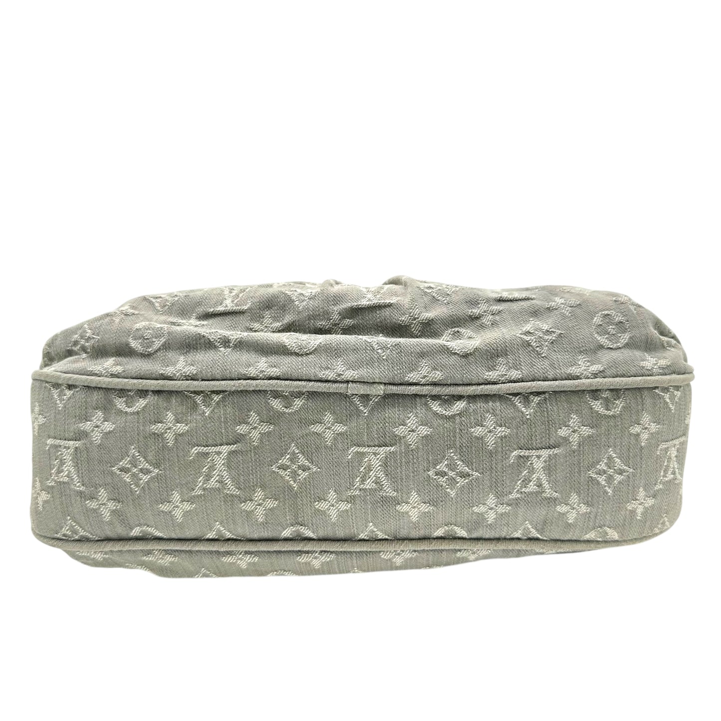 Louis Vuitton Gray Denim Monogram Mahina Hobo Bag - Outfit Repeater