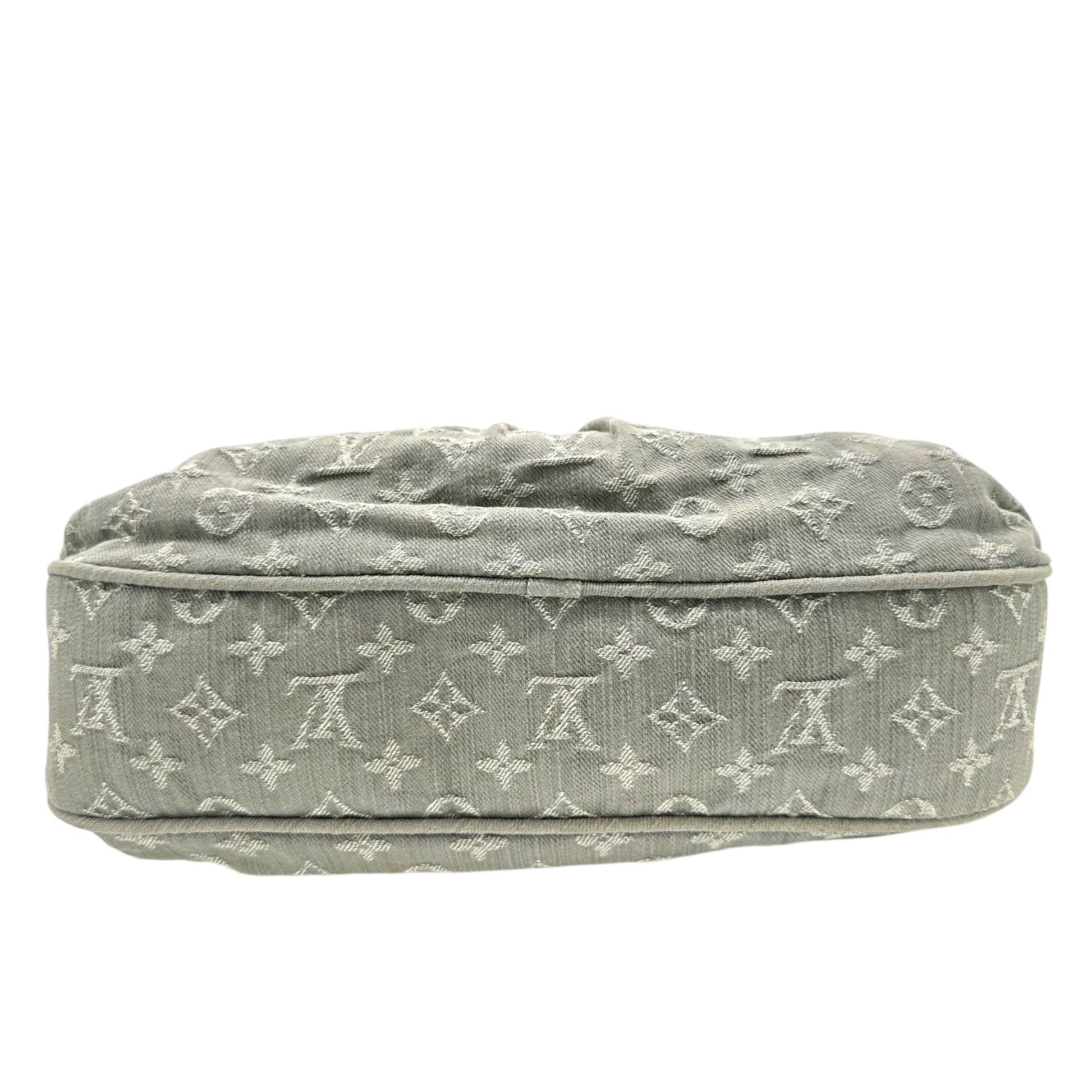 Louis Vuitton Gray Denim Monogram Mahina Hobo Bag - Outfit Repeater
