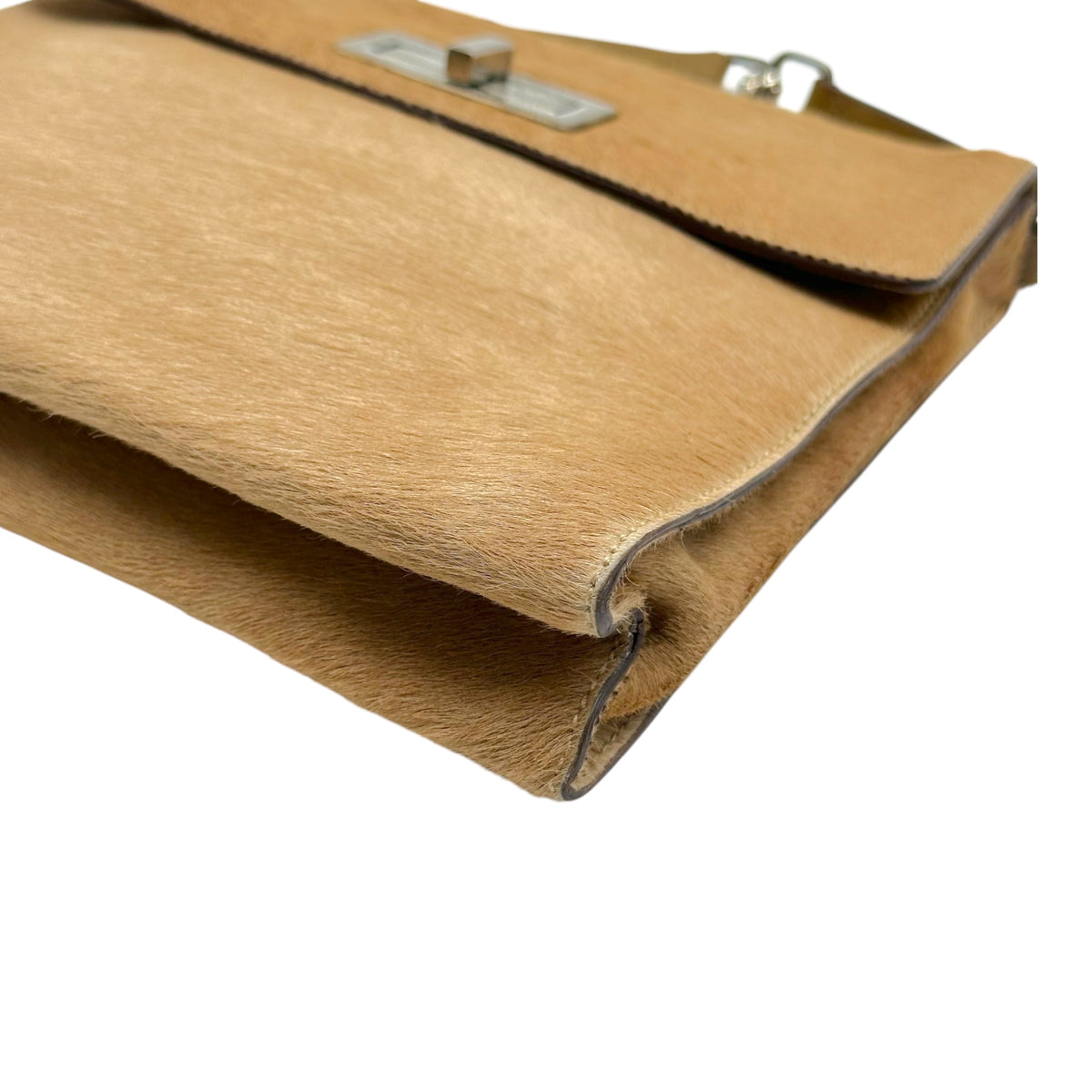Prada Tan Ponyhair Turnlock Handbag