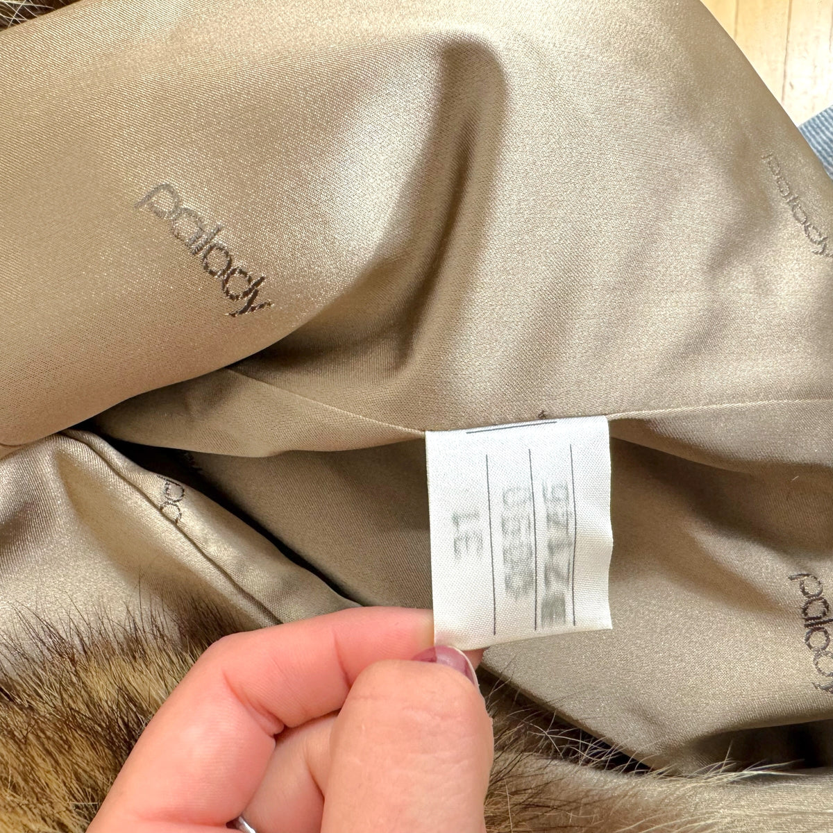 Palody Fox Fur Coat Brown Chevron Stripe 1980s Vintage