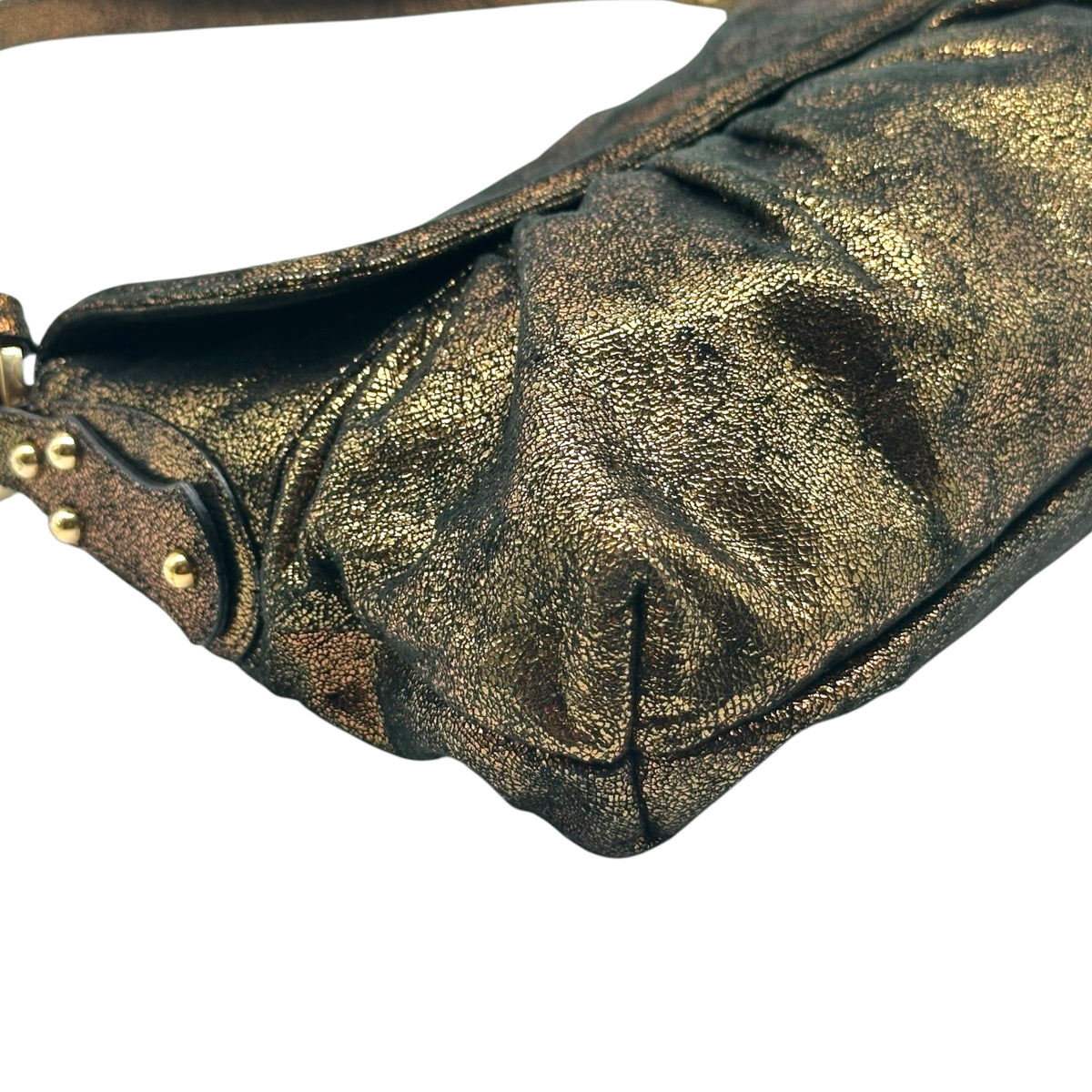 Fendi Bronze Metallic Suede Shoulder Bag