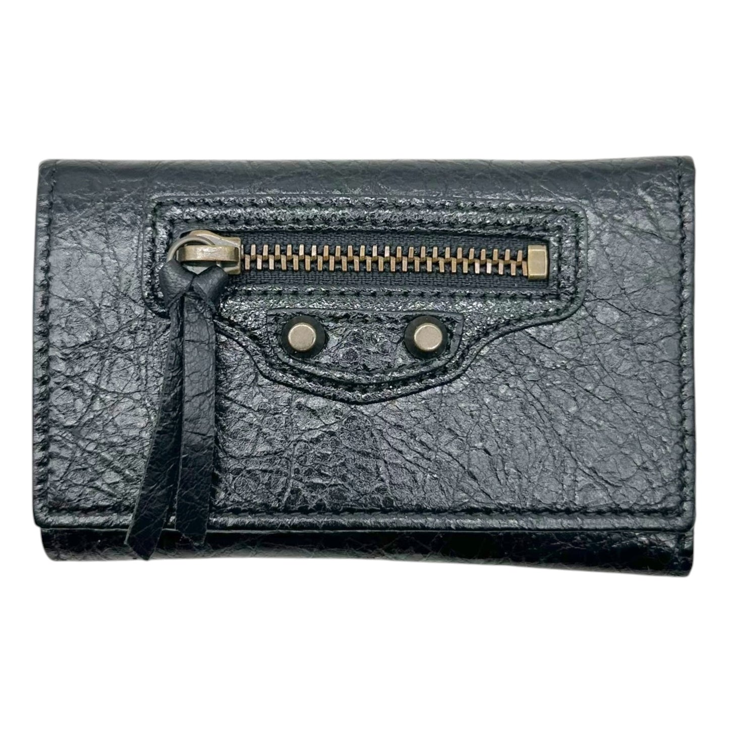 Balenciaga Black Leather City Key Pouch