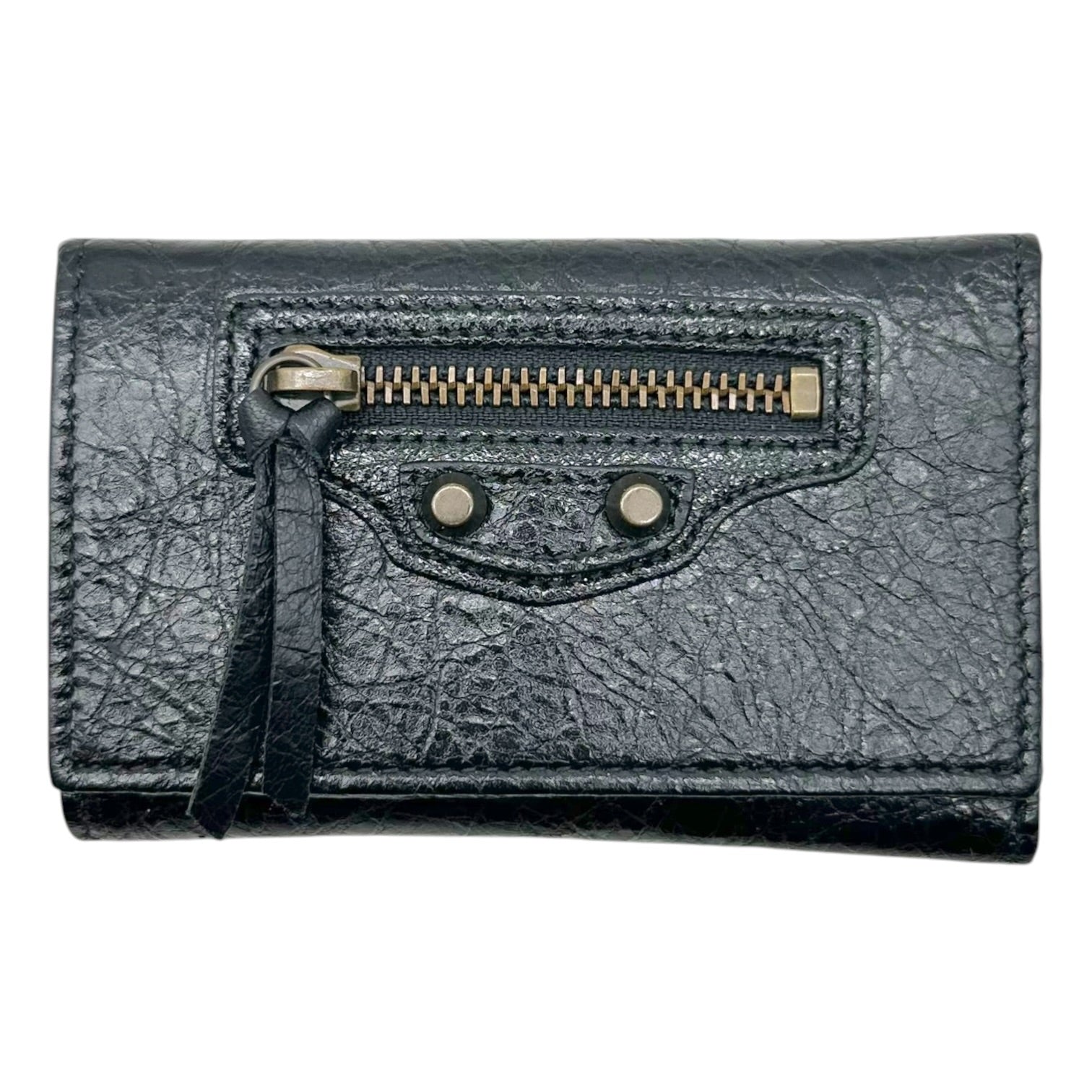 Balenciaga Black Leather City Key Pouch