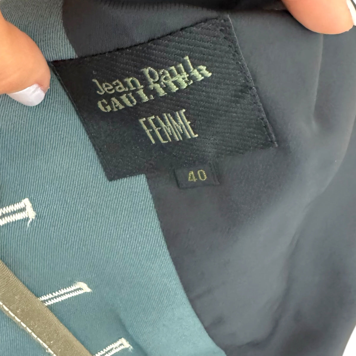 Jean Paul Gaultier Teal Wool Napoloeon Jacket