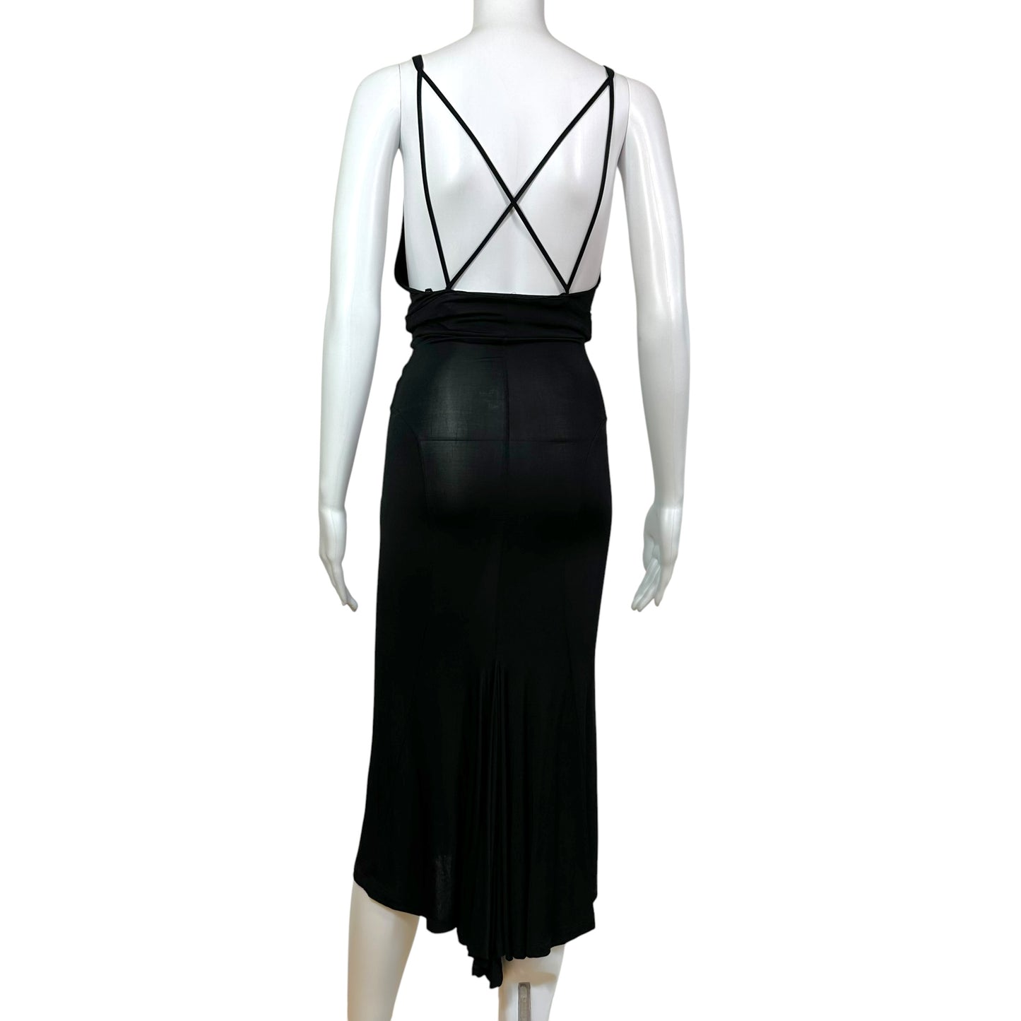 Just Cavalli Roberto Cavalli Horn Emblem Black Midi Dress
