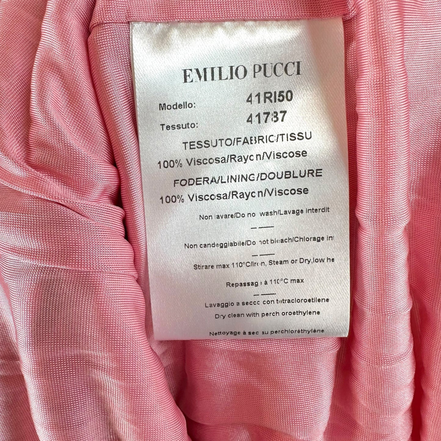 Emilio Pucci Pink Printed Bodycon Midi Dress