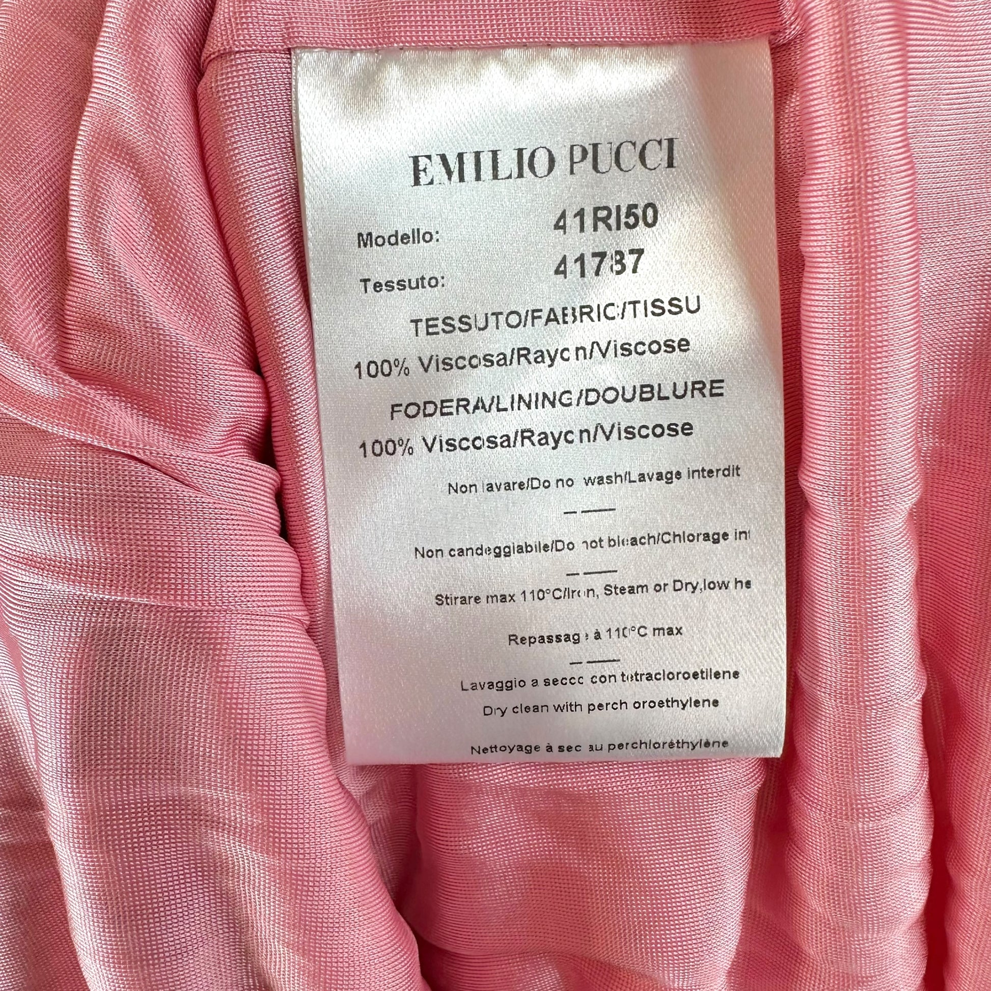Emilio Pucci Pink Printed Bodycon Midi Dress