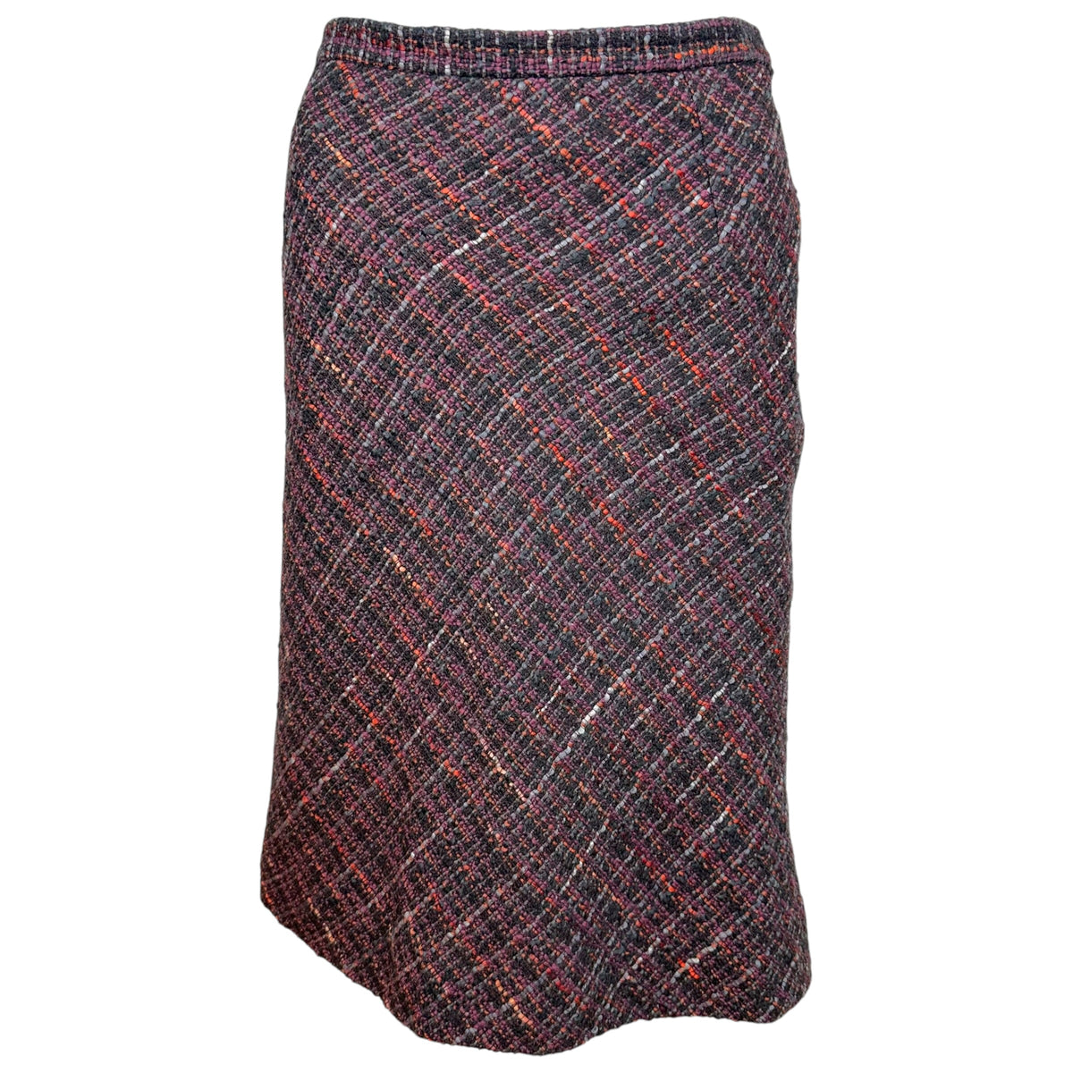 Dolce & Gabbana Purple Multicolor Tweed Midi Skirt