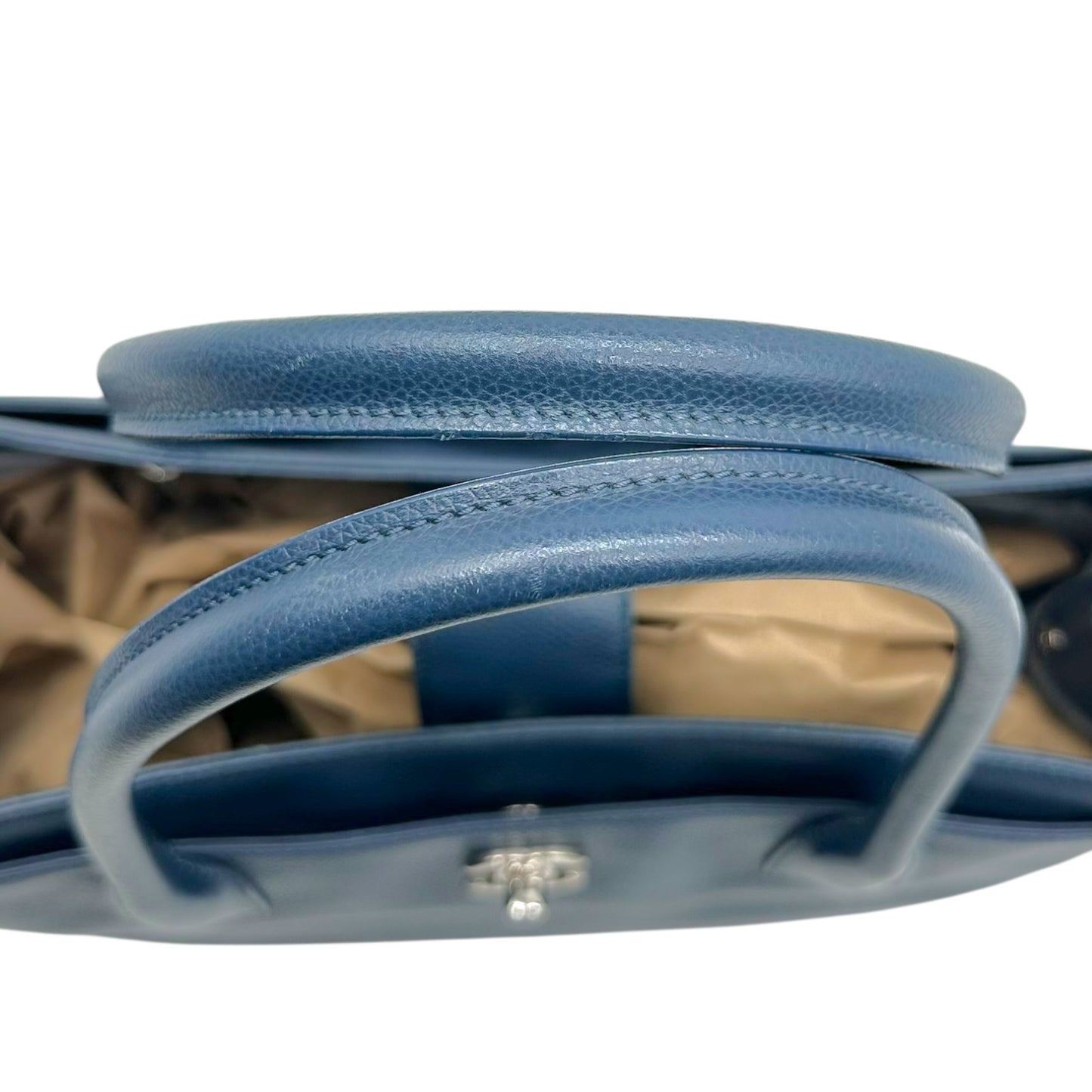 Chanel Blue Leather Small East West Executive Tote Bag