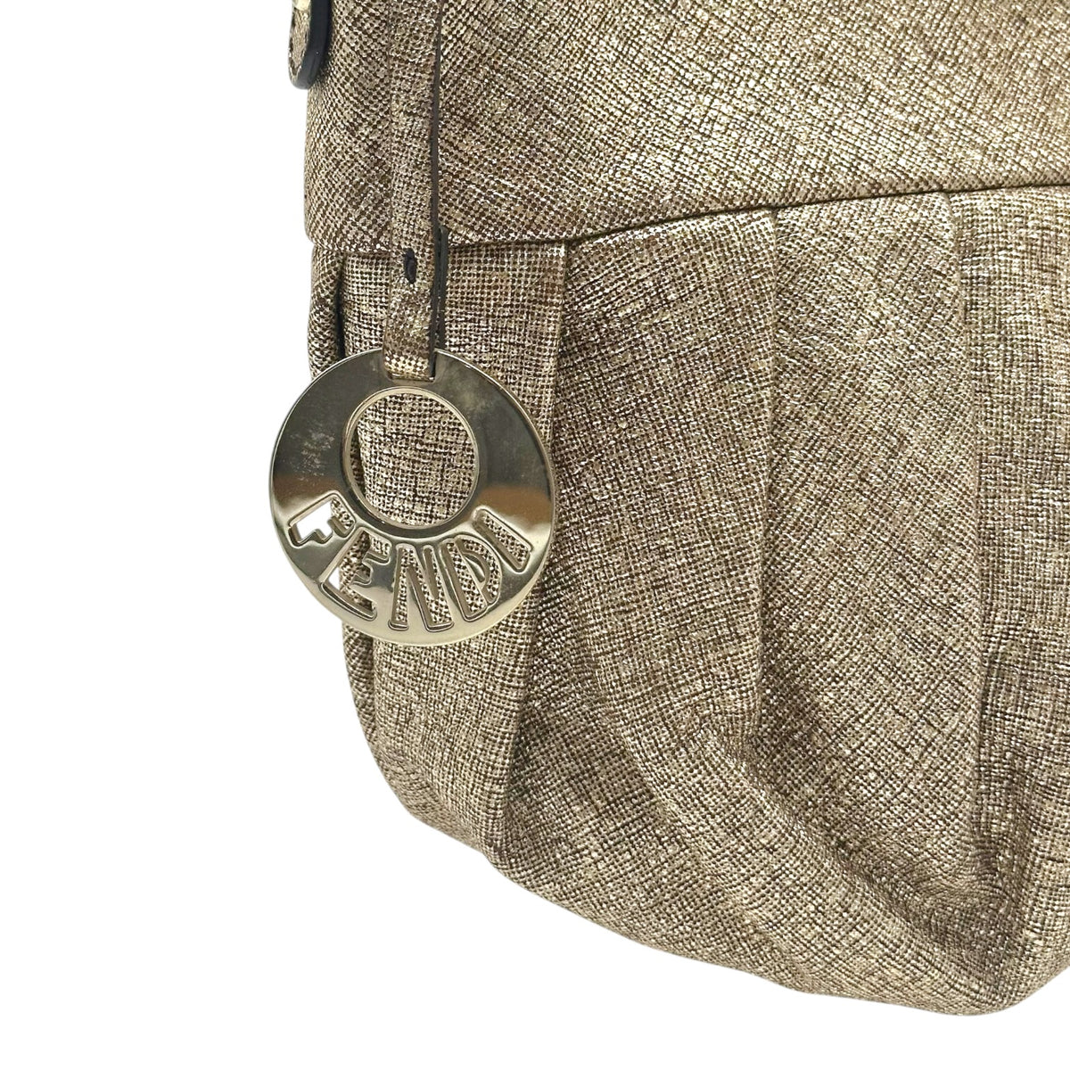 Fendi Gold Leather Mini Chef Handbag