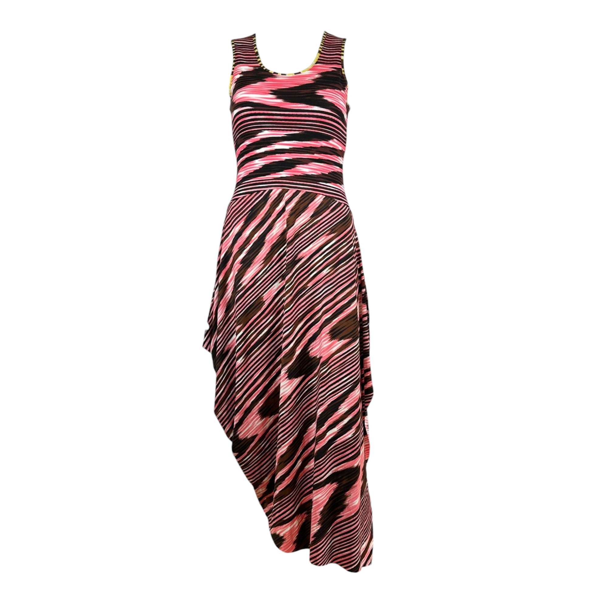 Missoni Knit Maxi Dress Pink Black Swirl Print