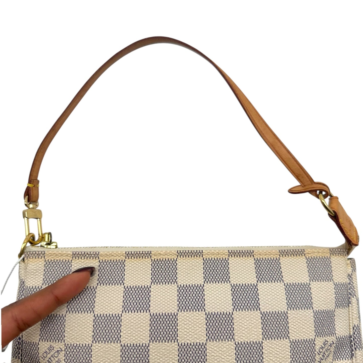 Louis Vuitton Pochette Bag White Damier Azur Coated Canvas