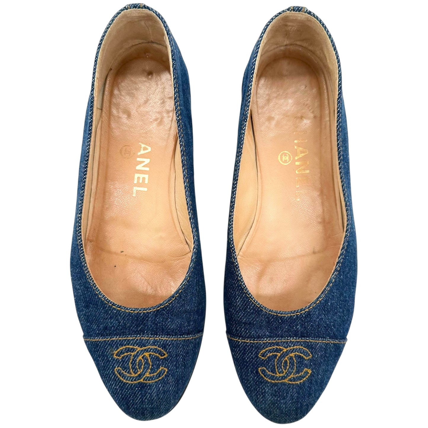 Chanel Denim Logo Flats - Outfit Repeater