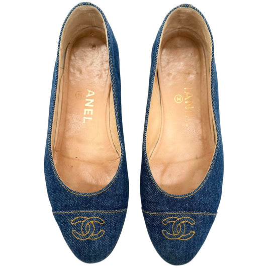 Chanel Denim Logo Flats - Outfit Repeater