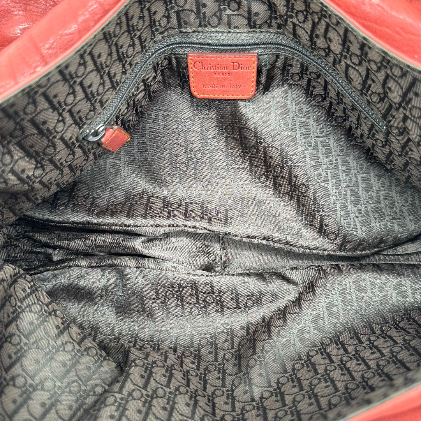 Christian Dior Burgundy Leather Gaucho Saddle Shoulder Bag