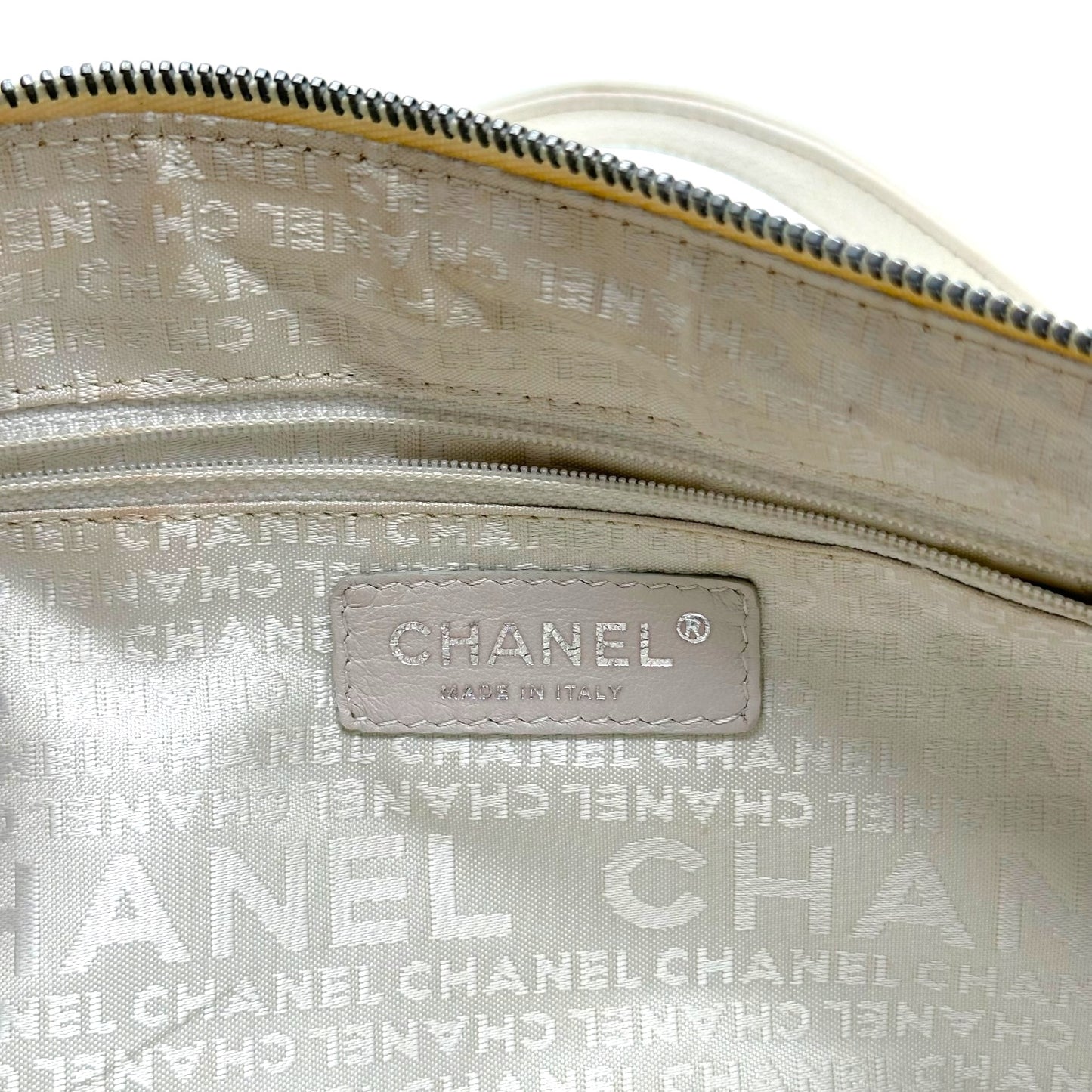 Chanel White Caviar Leather LAX East-West Shoulder Bag 2005-06