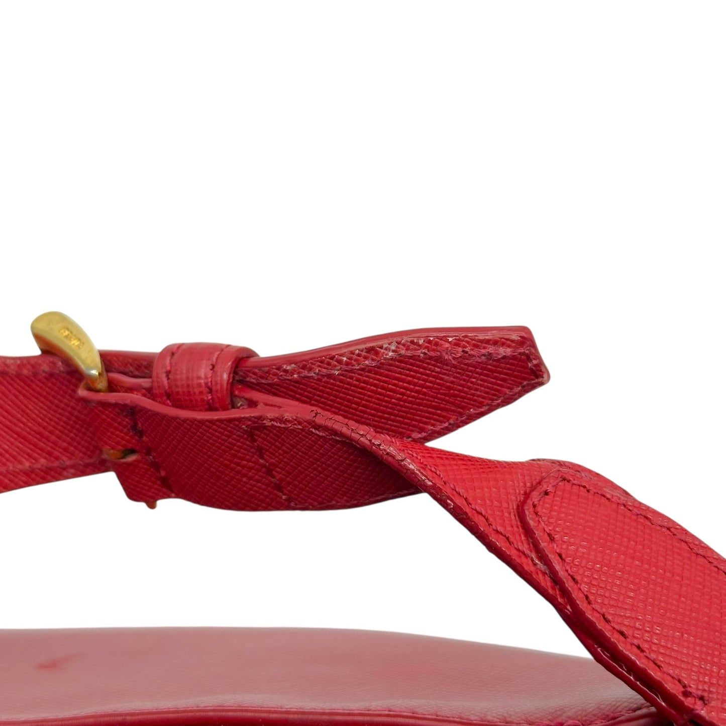 Prada Red Saffiano Leather Hobo Shoulder Bag