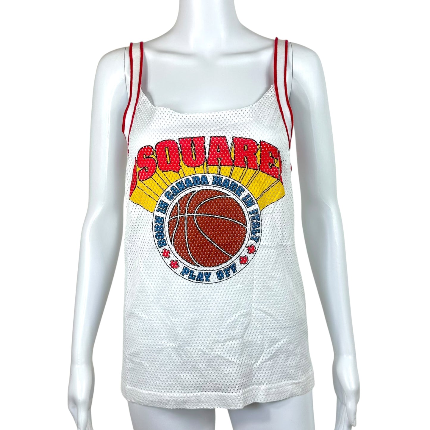 Dsquared2 Basketball Jersey Graphic Tank Top White