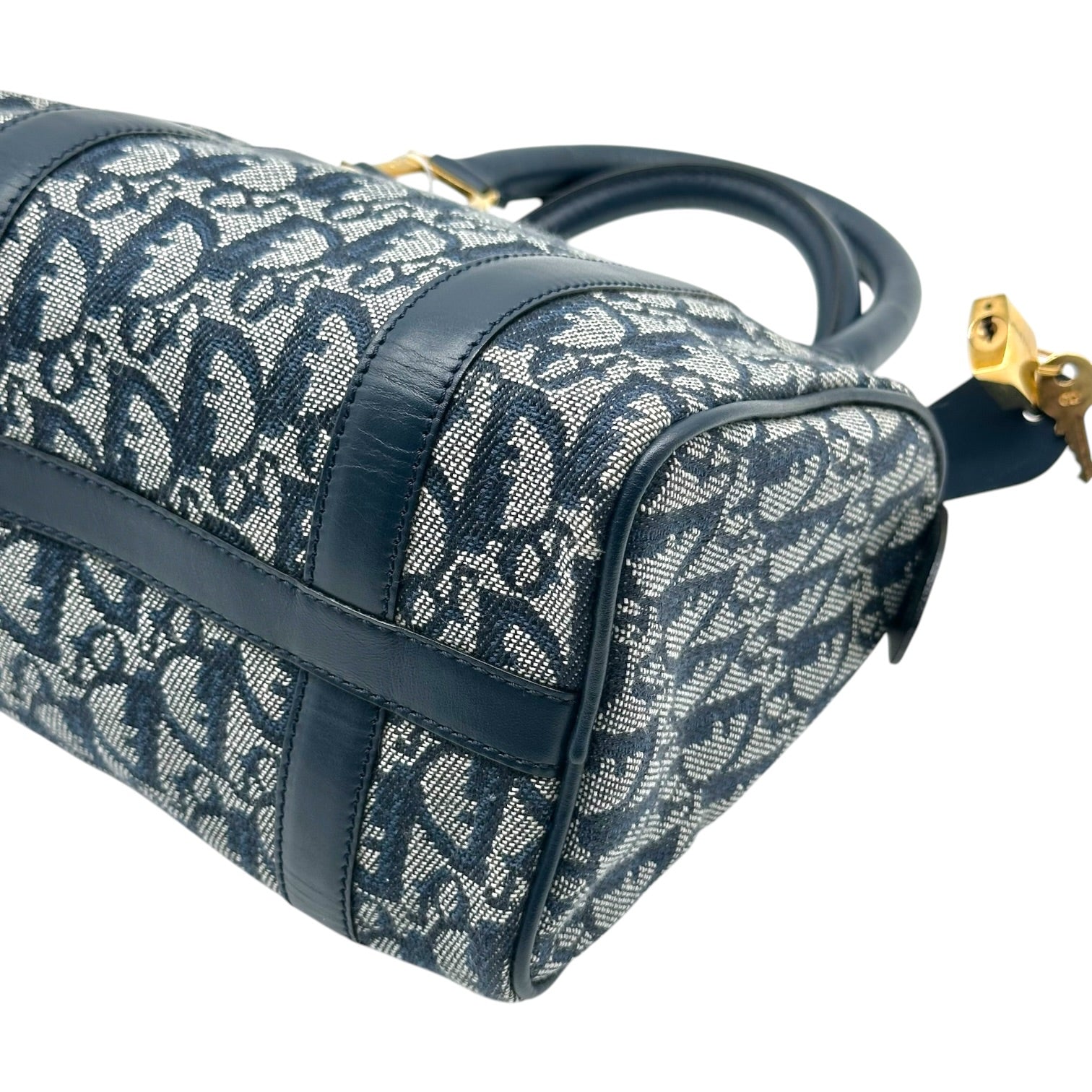 Christian Dior Mini Boston Bag Blue Trotter Monogram
