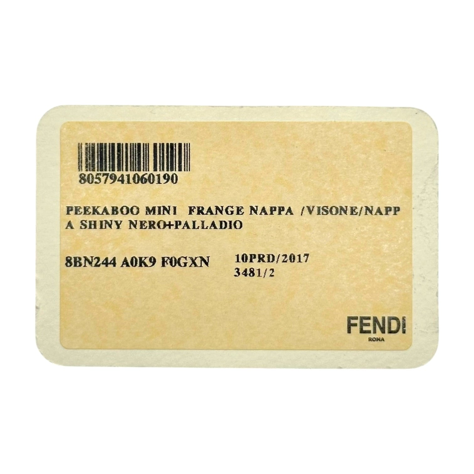 Fendi Mini Peekaboo Bag Black Rabbit Fur Leather Fringe