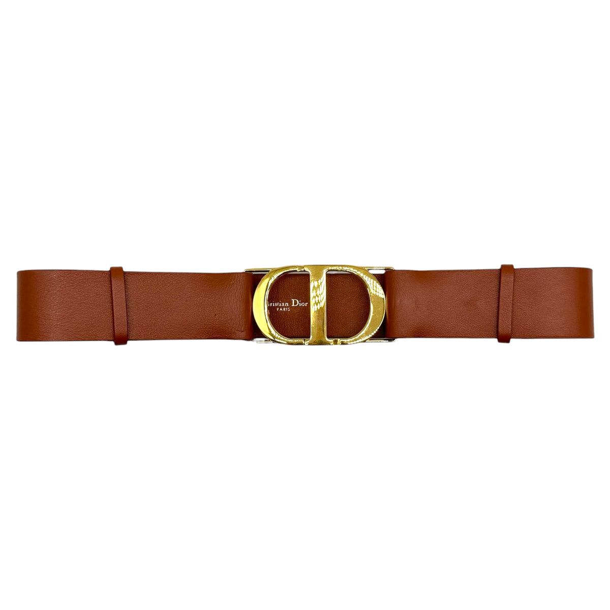 Christian Dior Leather Gold CD Logo Waist Belt
