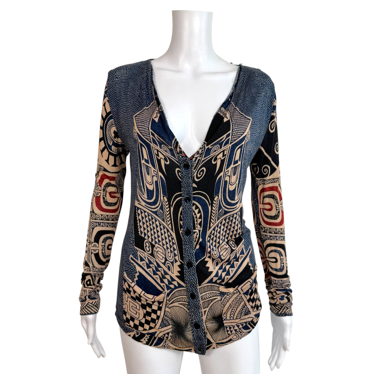 Jean Paul Gaultier Soleil Tribal Printed Cardigan