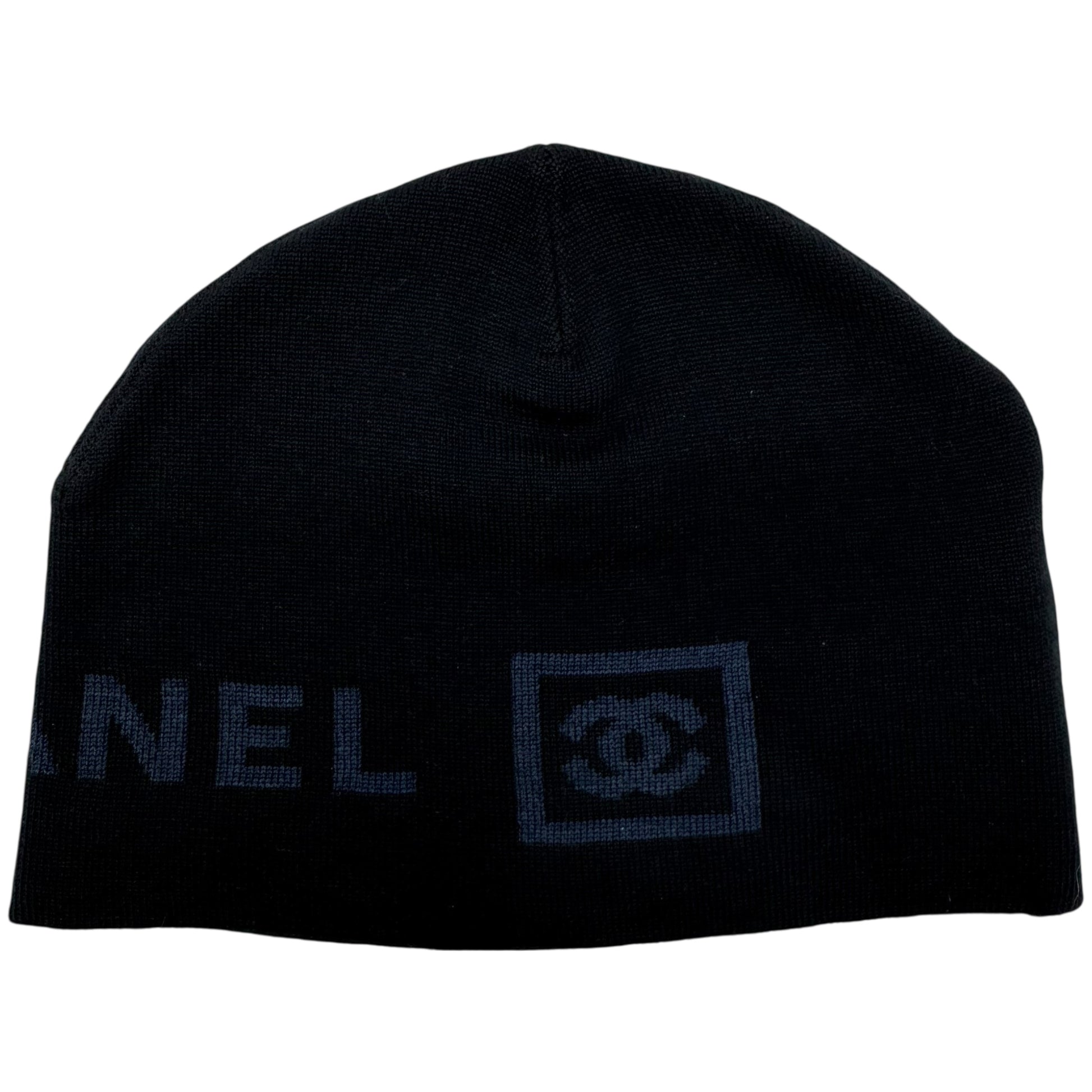 Chanel Sport Blue & Black Logo Winter Hat - Outfit Repeater