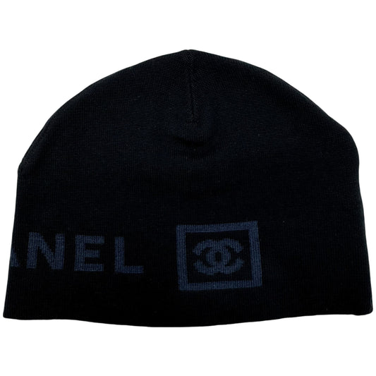 Chanel Sport Blue & Black Logo Winter Hat - Outfit Repeater