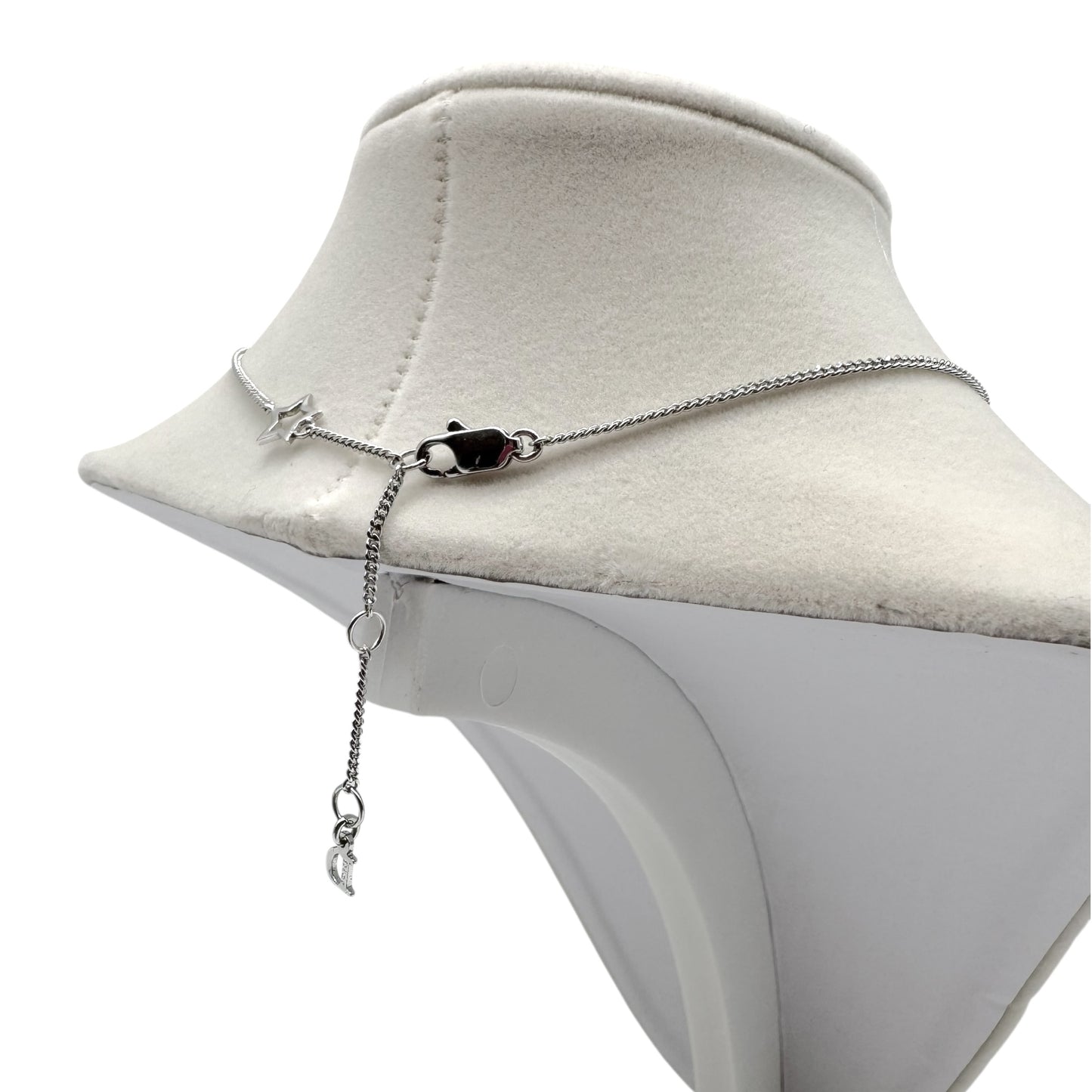 Christian Dior Silver Star & Shoe Crystal Charm Necklace