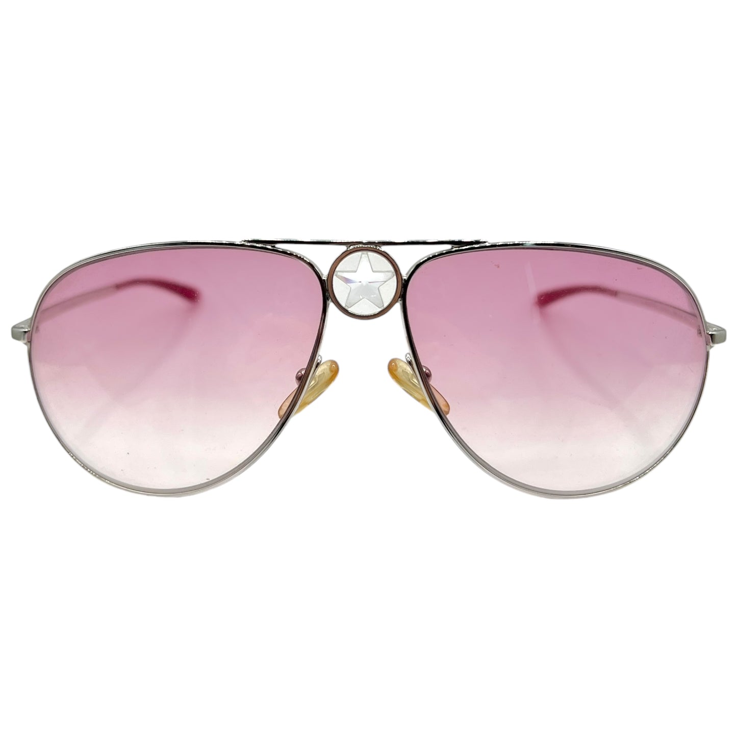 Christian Dior DiorHippy1 Pink & Silver Star Gradient Aviator Sunglasses w/ Case