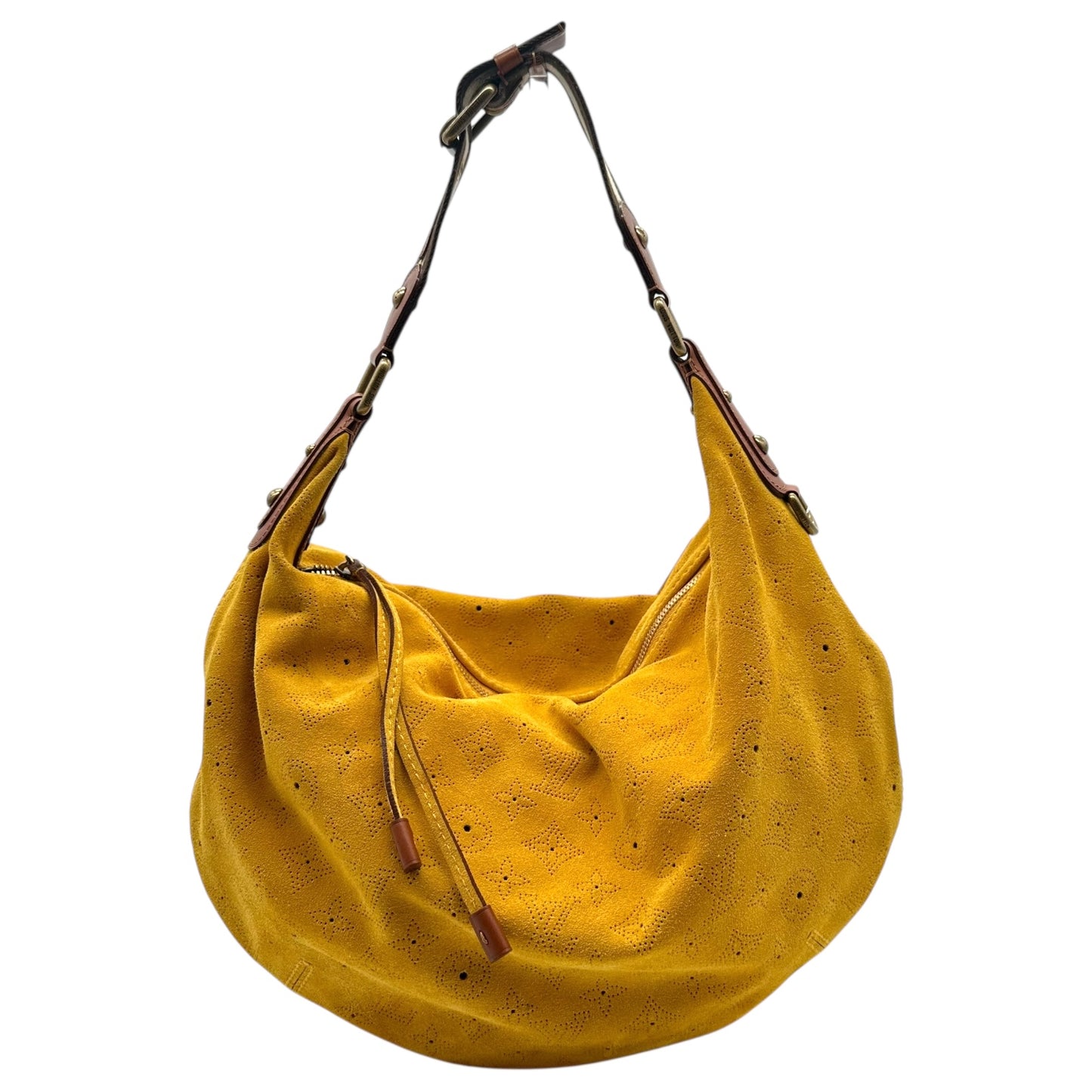 Louis Vuitton Mustard Yellow Suede Onata GM Hobo Bag - Outfit Repeater