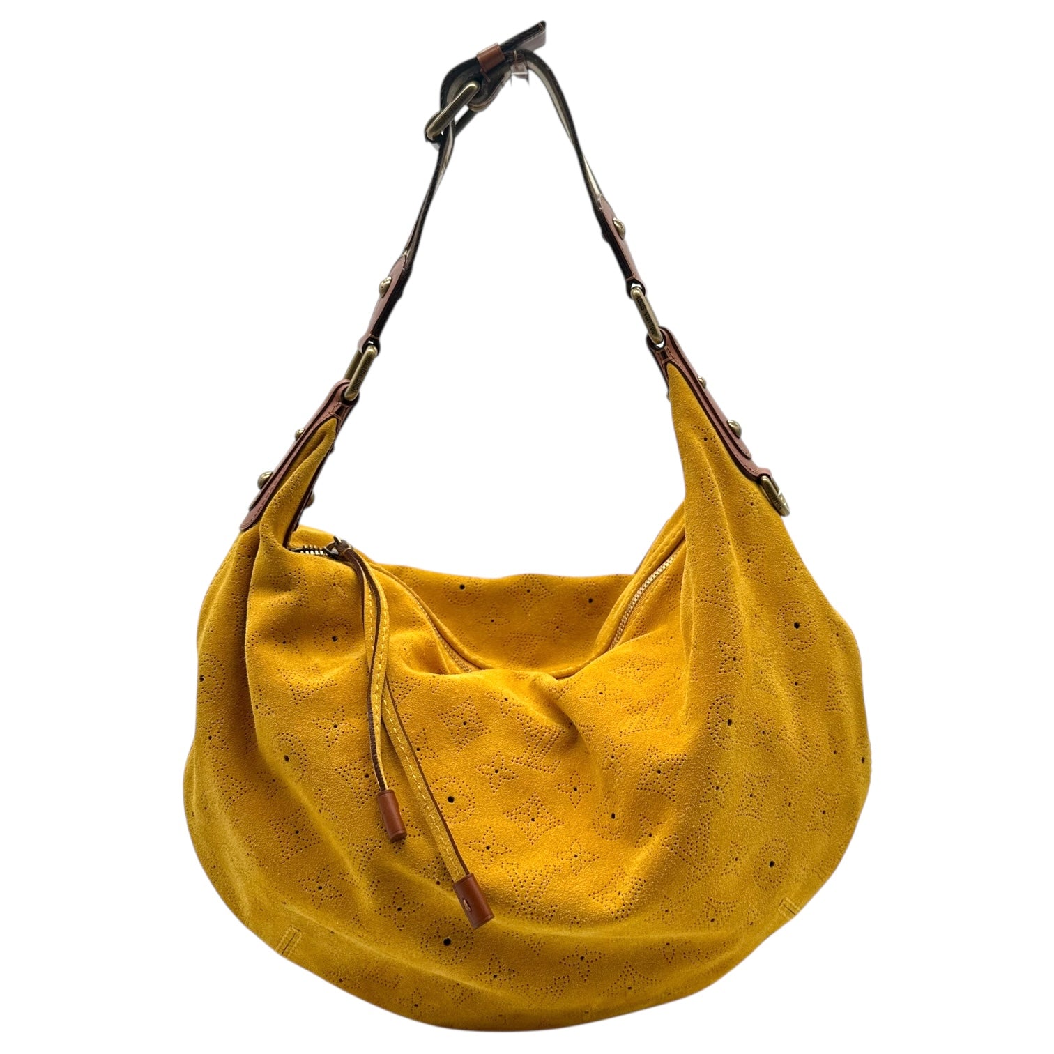 Louis Vuitton Mustard Yellow Suede Onata GM Hobo Bag - Outfit Repeater